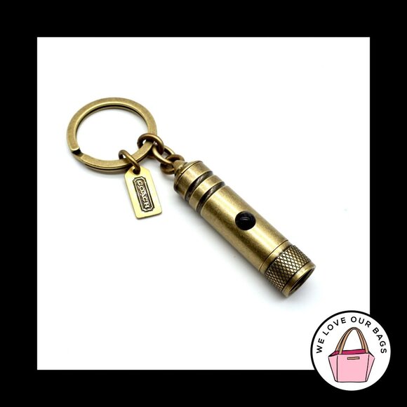 Coach Accessories - New Rare VINTAGE COACH Mini FLASHLIGHT Brass Key Fob Bag Charm Keychain 92149